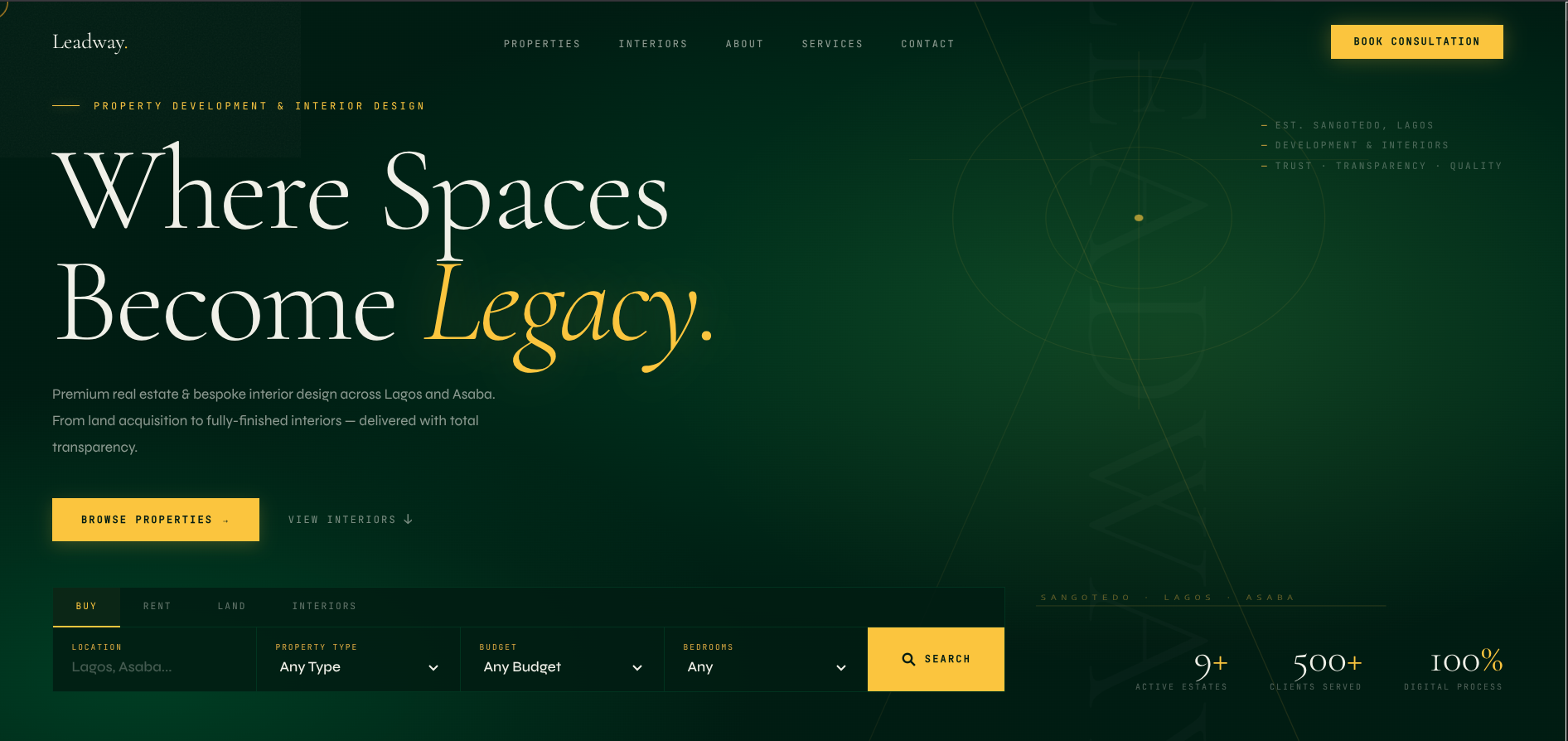 Leadway Property website — real estate Lagos and Asaba